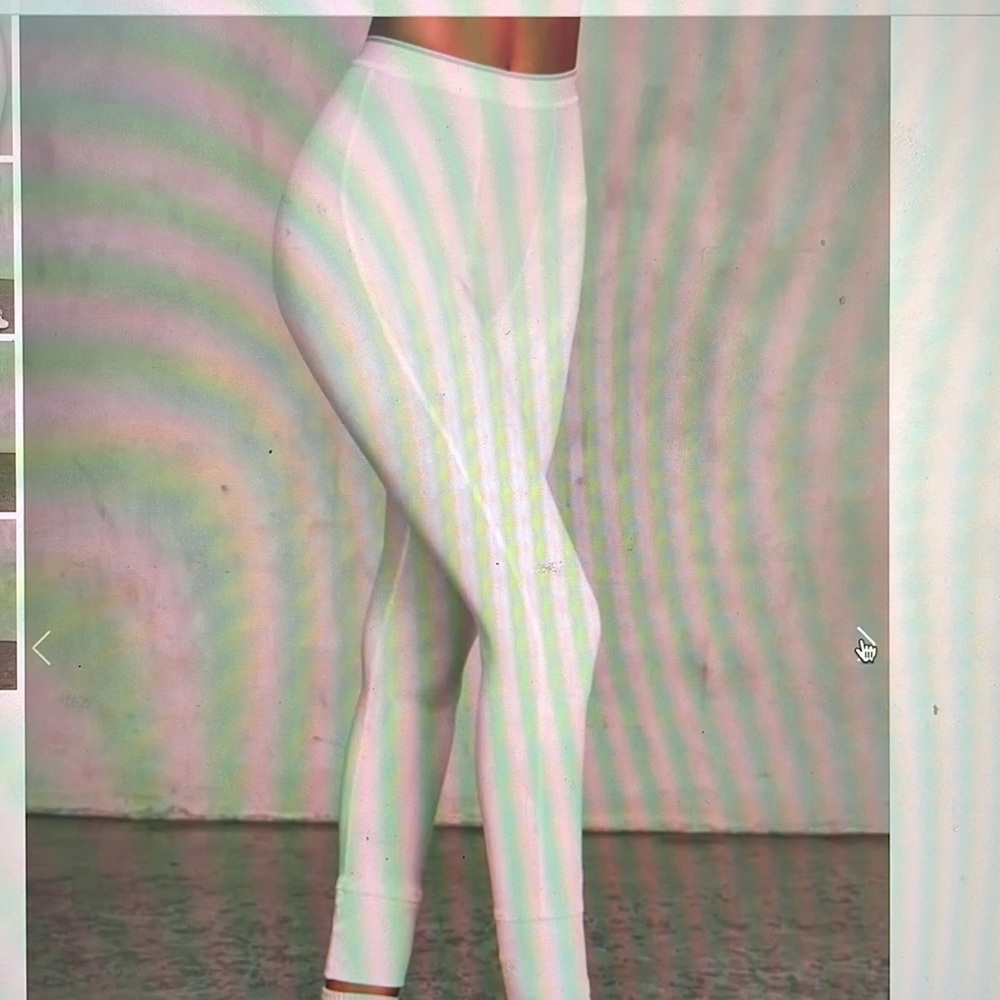 Joah brown ribbed leggings in bone color size xs